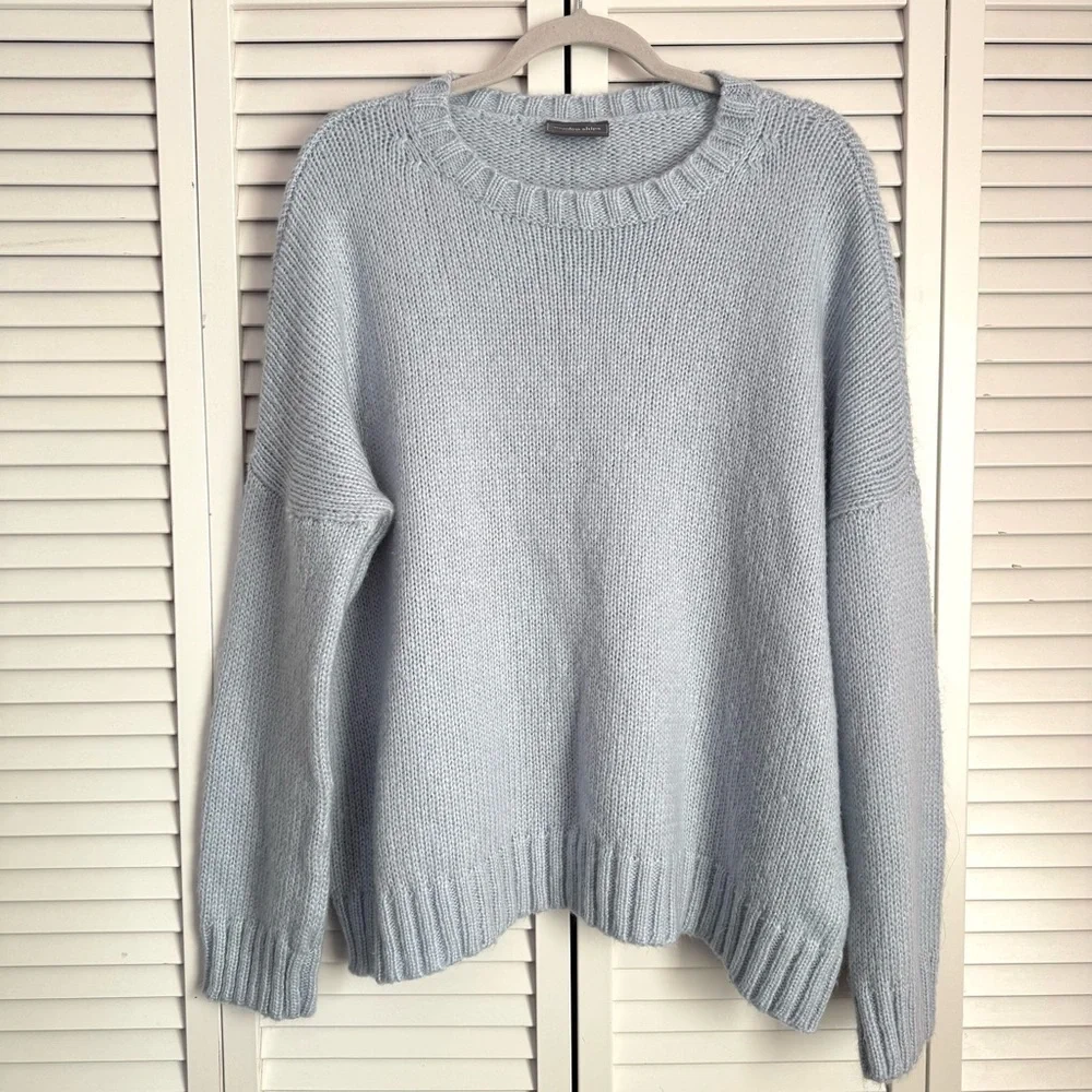 Wooden Ships Tomboy Slouchy Blue Crewneck Sweater Lightweight Size M/L